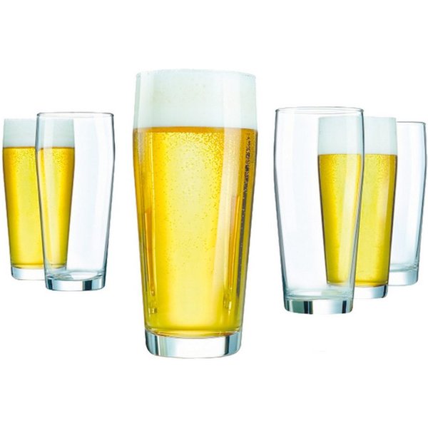 Pasabahce Bierglas Willibecher 0,26 ltr., Ø 6,3 cm 12 Stück Eichstrich 0,2 L, Glas, geeicht,spülmaschinenfest,Hitzebeständig bis 70 Grad
