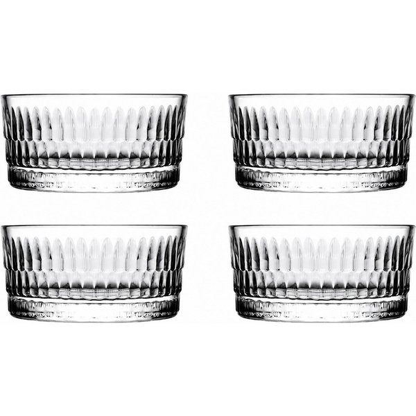 Pasabahce Dessertschale Rain, Glas, (Packung, 4-tlg), 4-teiliges Set, 185 ml - Glasschalen 8,5 x 6 cm