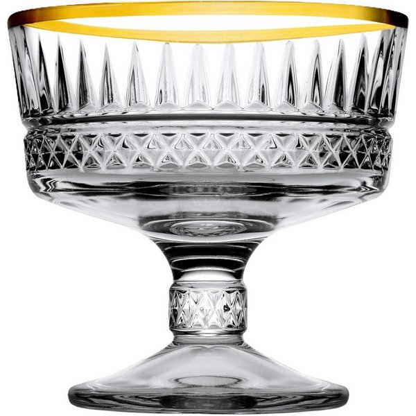 Pasabahce Eisschale Elysia Golden Touch 2er Pack Eis-Becher, Schale, Fruchtgeleeschale, Glas, (2-tlg)