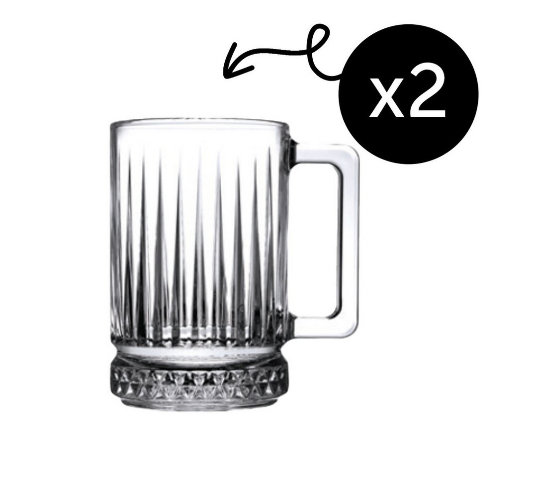 Pasabahce Gläser-Set Elysia Glasbecher mit Henkel, 2-tlg., Glas, 2er Set – 310 ml, temperiert & stapelbar, für Heiß- & Kaltgetränke – Bild 2 von 4