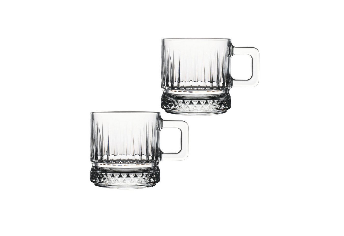 Pasabahce Gläser-Set Elysia Glasbecher mit Henkel, 2-tlg., Glas, 2er Set – 310 ml, temperiert & stapelbar, für Heiß- & Kaltgetränke – Bild 4 von 4