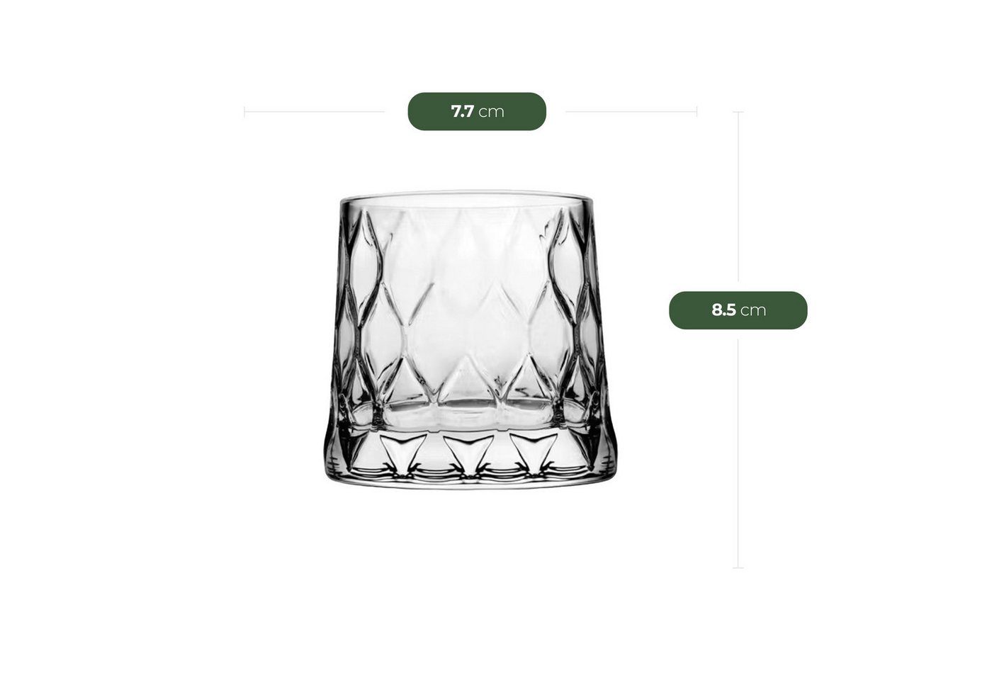 Pasabahce Gläser-Set Leafy Gläser Set – 4x Longdrinkgläser + 4x Whiskyglas, 4-tlg., Glas, 8-tlg. Set, zwei unterschiedliche Größen in einem Set – Bild 2 von 5