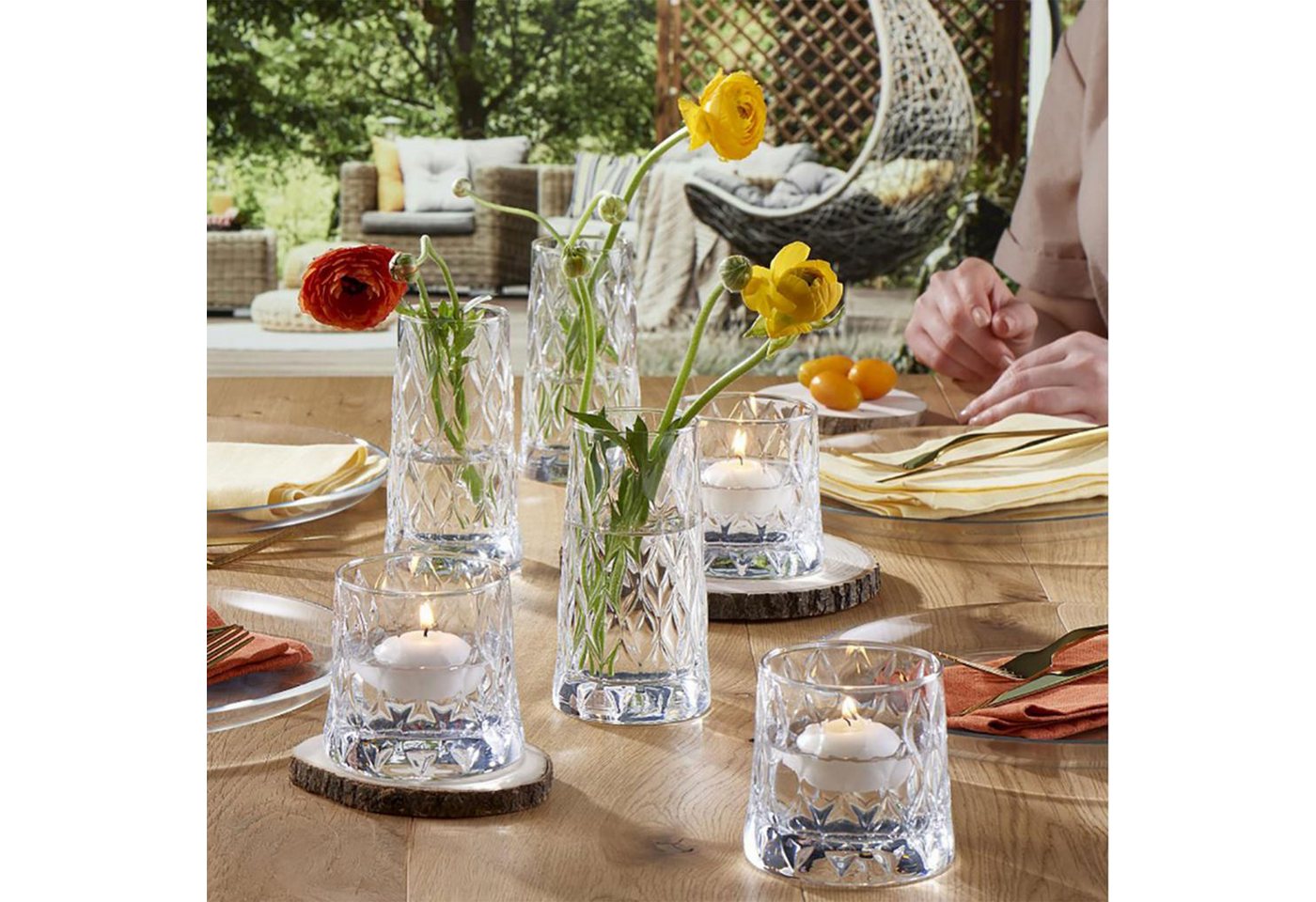 Pasabahce Gläser-Set Leafy Gläser Set – 4x Longdrinkgläser + 4x Whiskyglas, 4-tlg., Glas, 8-tlg. Set, zwei unterschiedliche Größen in einem Set – Bild 5 von 5