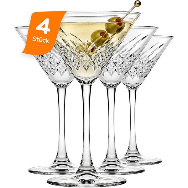 Pasabahce Gläser-Set Timeless Martiniglas, 4-tlg., Glas, 4er Set, 230ml, perfekt für Martinis und andere Cocktails