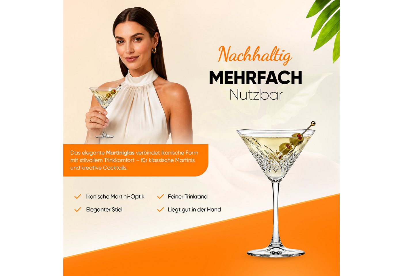 Pasabahce Gläser-Set Timeless Martiniglas, 4-tlg., Glas, 4er Set, 230ml, perfekt für Martinis und andere Cocktails – Bild 4 von 5