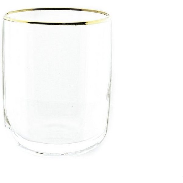 Pasabahce Glas 6er Set Iconic Wassergläser Golden Touch Wasser-Gläser, 6-tlg.