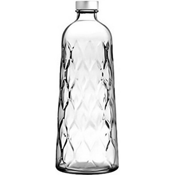 Pasabahce Karaffe Leafy Glasflasche 1,035 L mit Deckel - Karaffe für Wasser & Säfte, (1-tlg)