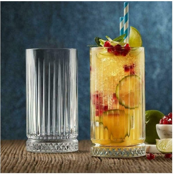 Pasabahce Longdrinkglas Elysia Longdrink Glas im Retro Kristall-280ml 4-Stück 520125, 4-tlg.