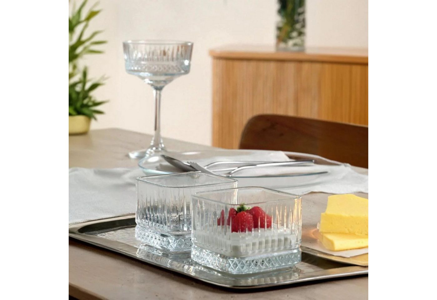Pasabahce Schale Elysia Stapelbare Quadratisch Glasschale 235 ml (7 3/4 oz), Glas, (8er-Set, 6-tlg), Stapelbar, langlebig, spülmaschinengeeignet – Bild 4 von 5