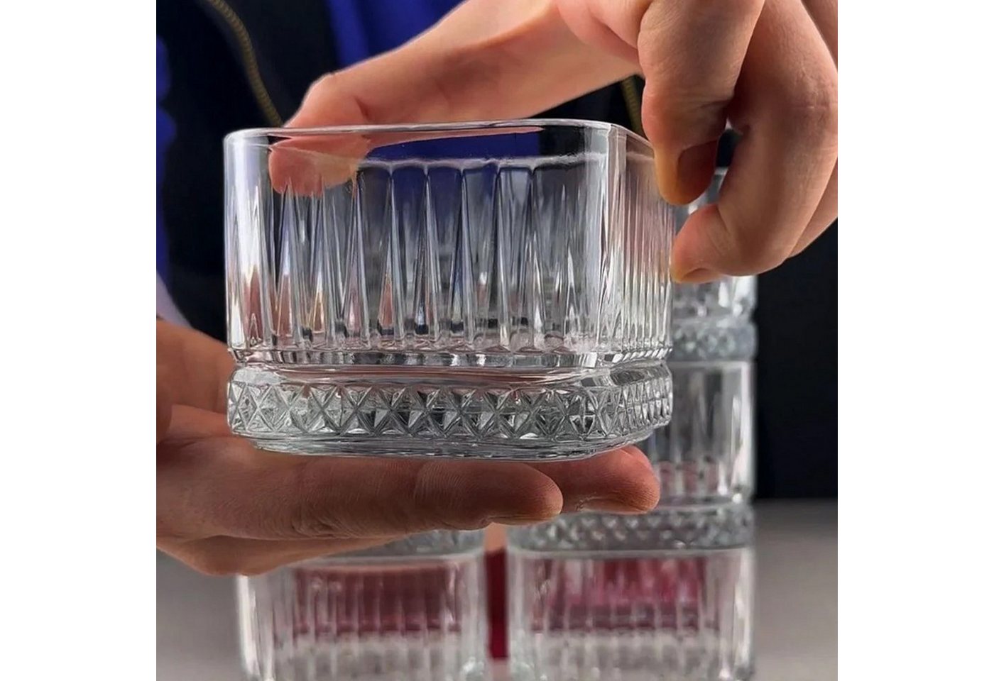Pasabahce Schale Elysia Stapelbare Quadratisch Glasschale 235 ml (7 3/4 oz), Glas, (Packung, 4-tlg), Stapelbar, langlebig, spülmaschinengeeignet – Bild 2 von 5