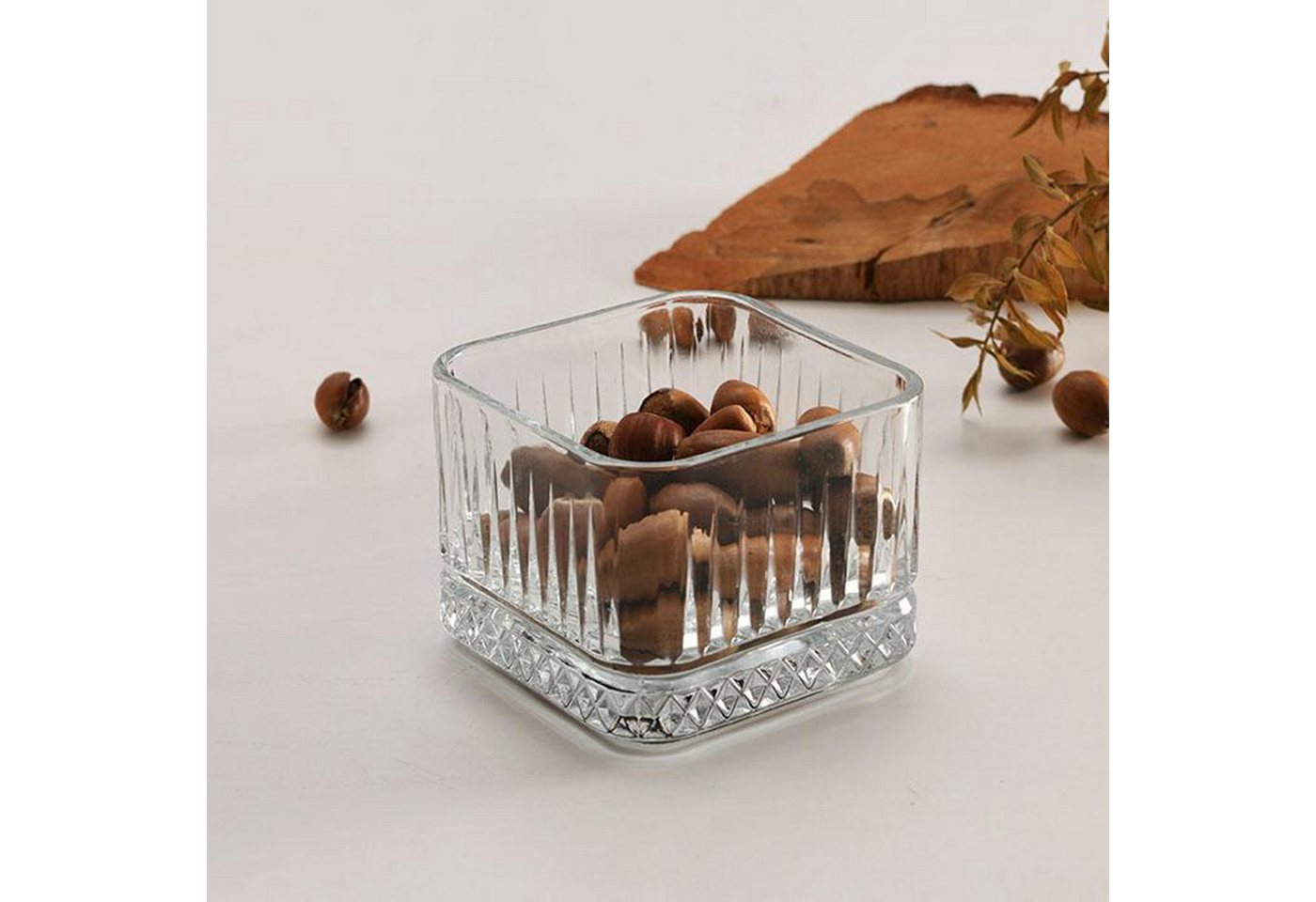 Pasabahce Schale Elysia Stapelbare Quadratisch Glasschale 235 ml (7 3/4 oz), Glas, (Packung, 4-tlg), Stapelbar, langlebig, spülmaschinengeeignet – Bild 5 von 5