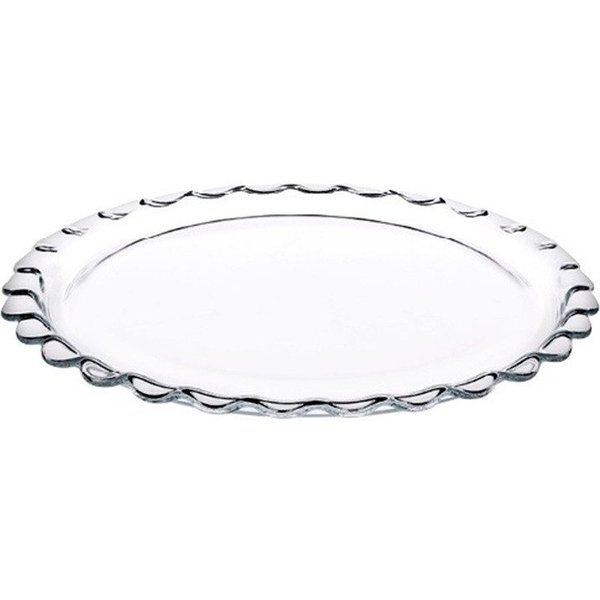 Pasabahce Servierteller Petite Patisserie Servierplatte - ø26,5 cm aus hochwertigem Glas, Glas, (1-tlg., 1x Servierteller), ø26,5 cm