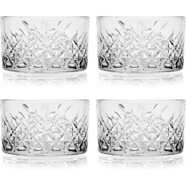 Pasabahce Snackschale 487642 Timeless 4er Knabberschale, Glas, transparent, 22,5 ml, (4-tlg)