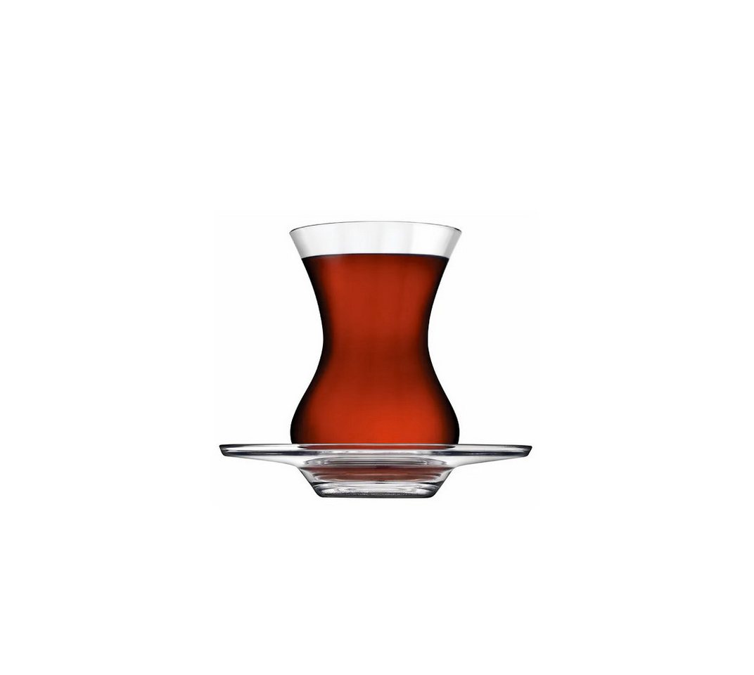 Pasabahce Teeglas 12 Teiliges Teeservice Set, 6x Teegläser, 6x Unterteller aus Glas – Bild 3 von 5