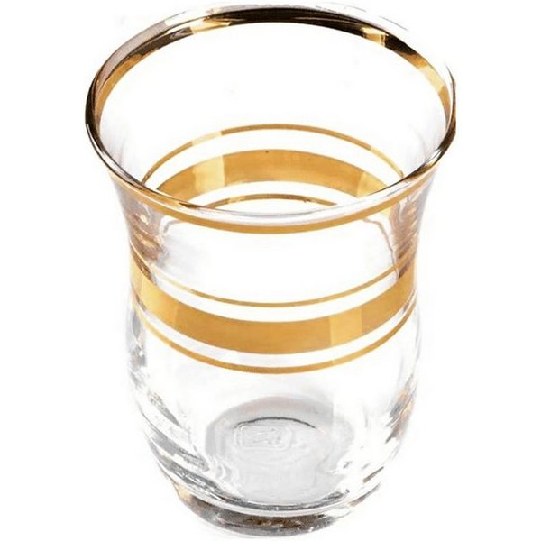 Pasabahce Teeglas 6er Set mit edlem Gold-Design - 95 ml, 6-tlg.