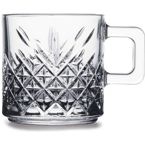 Pasabahce Teeglas Timeless 2er-Gläser Set mit Henkel Teeglas Kaffeeglas