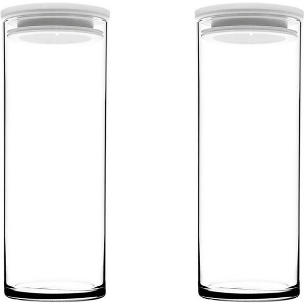 Pasabahce Vorratsglas 2er Set mit weißem Deckel, 1230 ml, Hitzebeständig, (2-tlg)