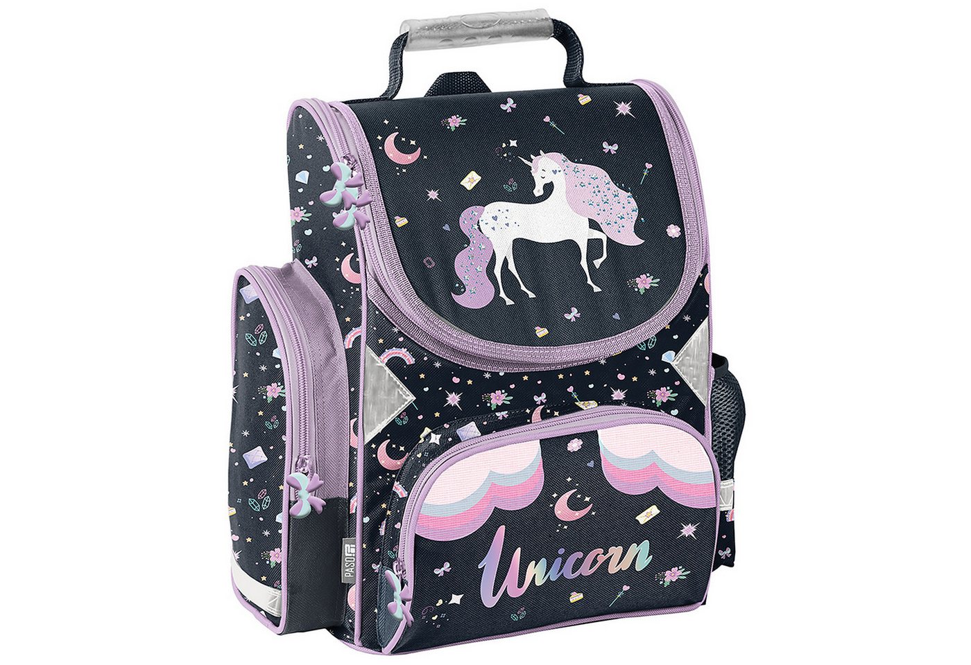 PASO Schulrucksack Mega-Set Einhorn Schulset 6-tlg (Rucksack + Turnbeutel + Federmäppchen + Lunchbox + Trinkflasche + Sporttasche, 6-tlg) – Bild 2 von 5