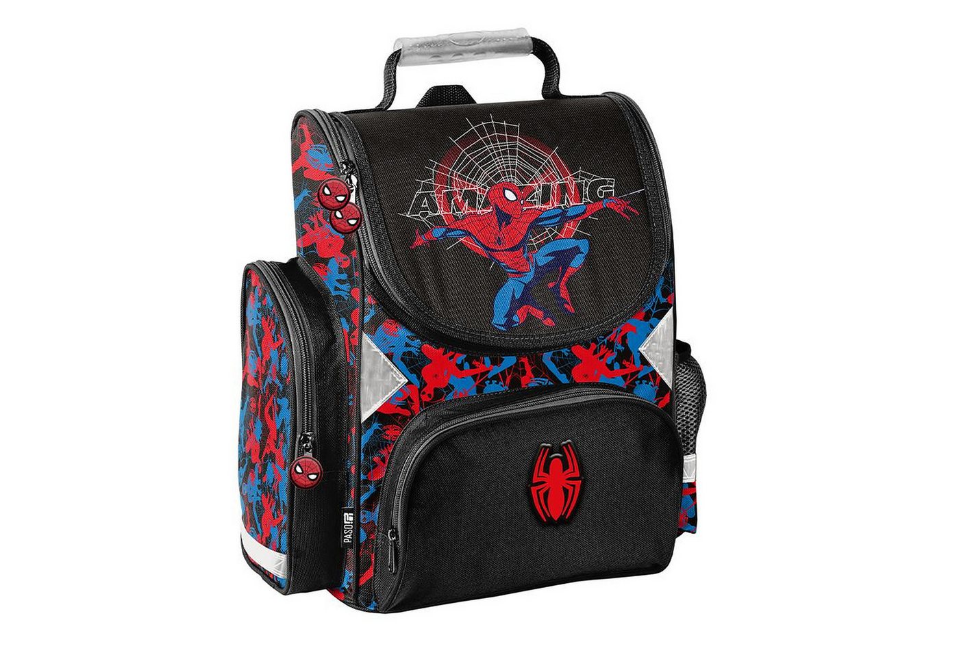 PASO Schulrucksack Mega-Set Spider-Man Schulset 6-tlg. (Schulranzen + Turnbeutel + Federmäppchen + Lunchbox + Trinkflasche + Sporttasche, 6-tlg) – Bild 2 von 5