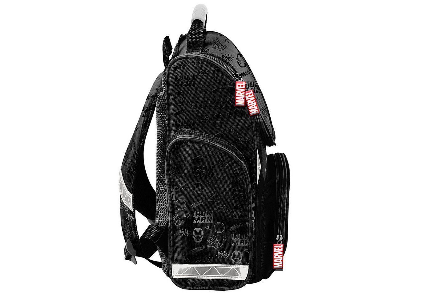 PASO Schulrucksack (Schulset, 5-tlg), Iron Man, 5-tlg. Set, Schwarz – Bild 3 von 5