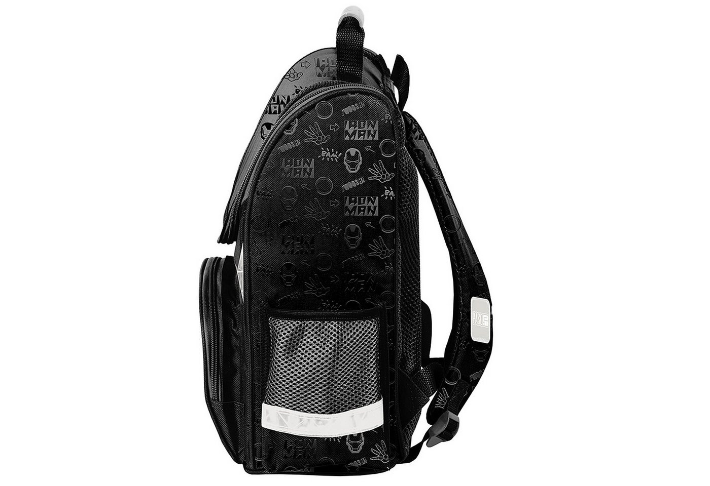 PASO Schulrucksack (Schulset, 5-tlg), Iron Man, 5-tlg. Set, Schwarz – Bild 4 von 5
