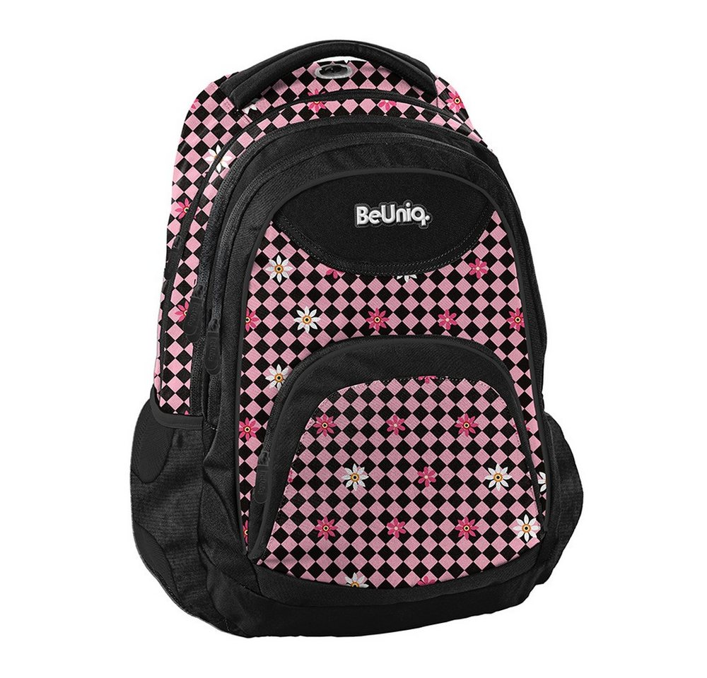 PASO Schulrucksack (Schulset, 5-tlg), Gitter Mega Set 5-teilig – Rosa – Bild 2 von 5
