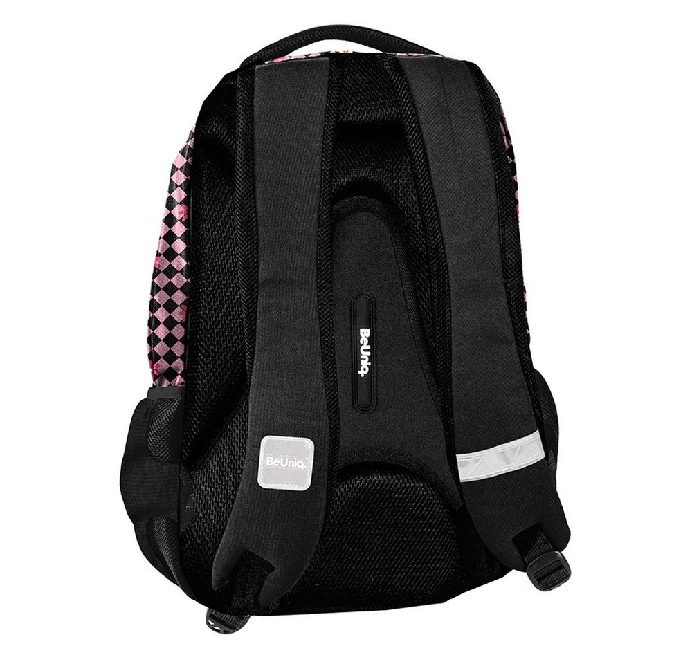 PASO Schulrucksack (Schulset, 5-tlg), Gitter Mega Set 5-teilig – Rosa – Bild 4 von 5