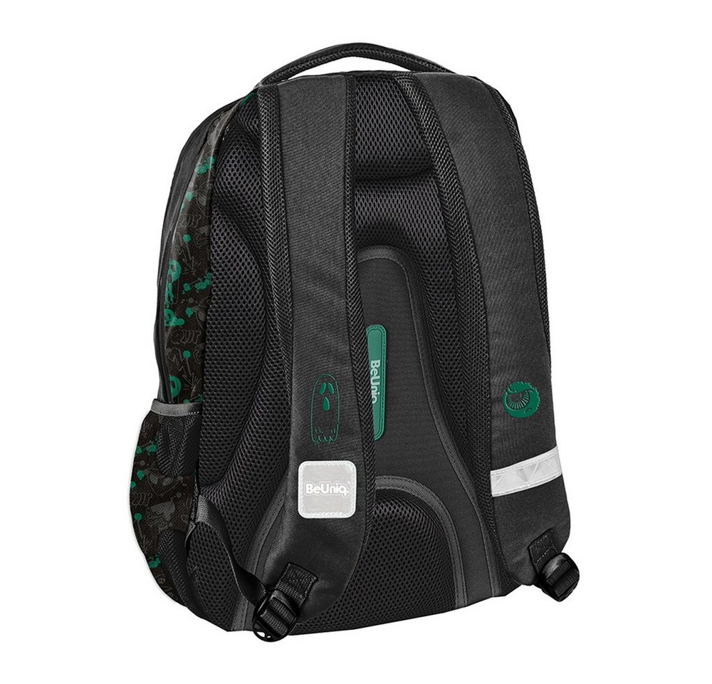 PASO Schulrucksack (Schulset, 5-tlg), UFO Mega Set 5-teilig – Schwarz, Grün – Bild 4 von 5