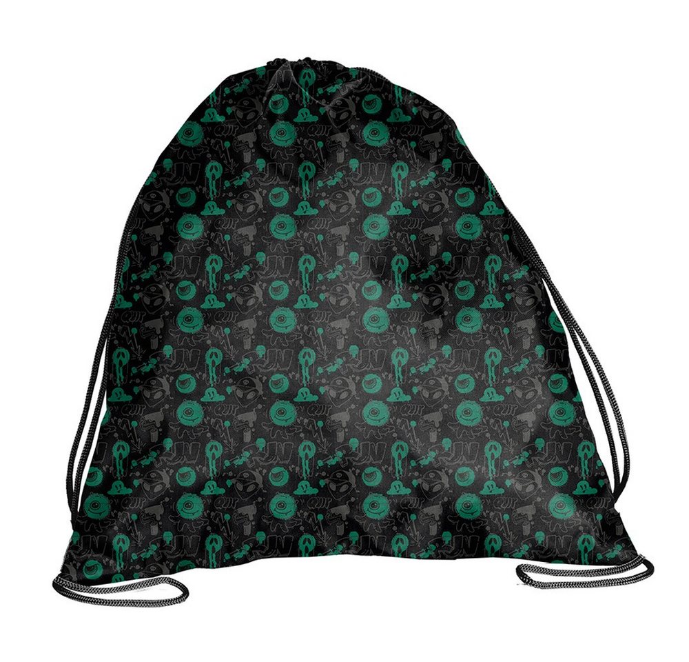 PASO Schulrucksack (Schulset, 5-tlg), UFO Mega Set 5-teilig – Schwarz, Grün – Bild 5 von 5