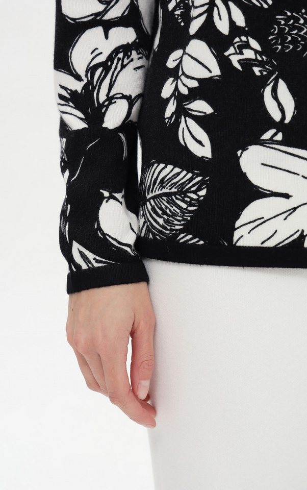 Passioni 2-in-1-Strickjacke mit grafischen Blumenmuster – Bild 4 von 5