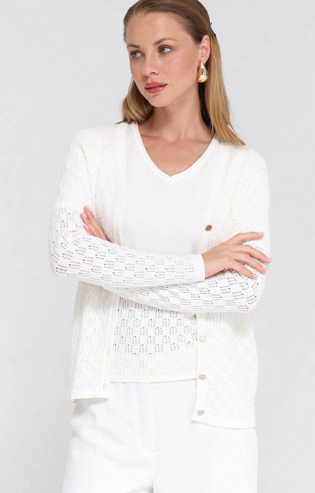 Passioni 2-in-1-Strickjacke Twinset mit Strukturmuster Relaxed Fit – Bild 2 von 5