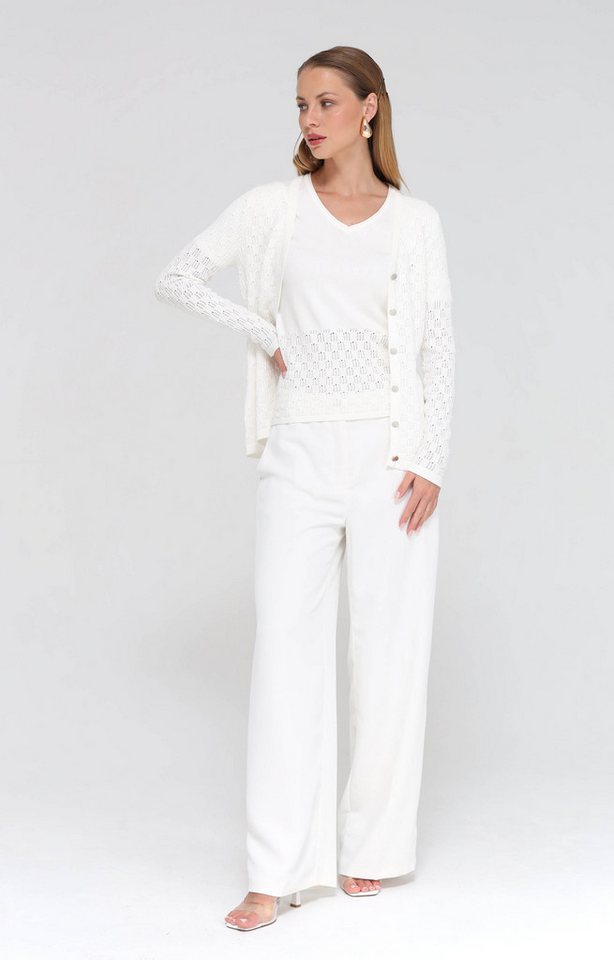 Passioni 2-in-1-Strickjacke Twinset mit Strukturmuster Relaxed Fit – Bild 4 von 5