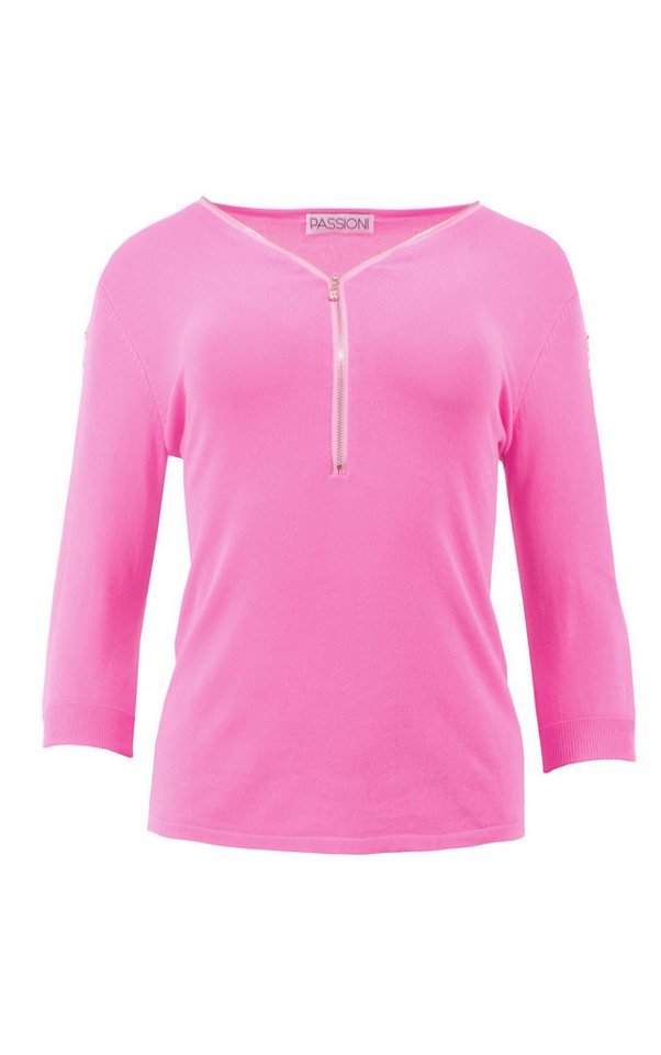 Passioni 3/4 Arm-Pullover mit goldenem Reißverschluss – Bild 4 von 5