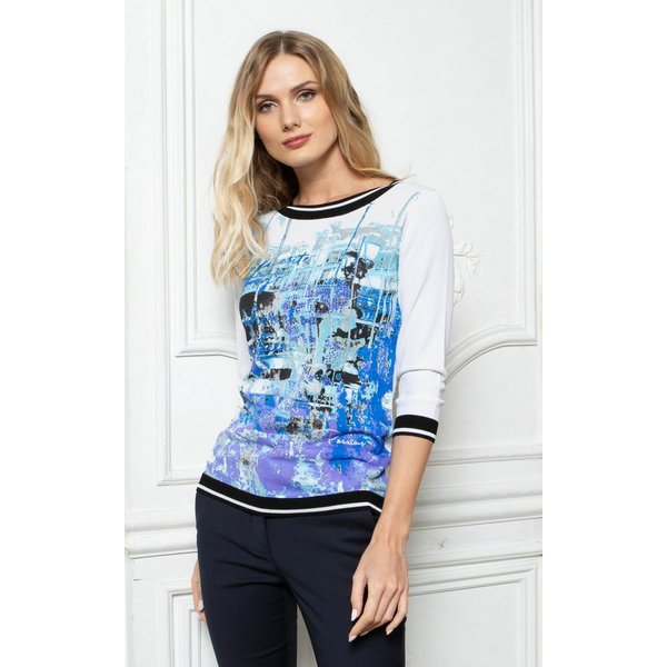Passioni 3/4 Arm-Pullover mit Strassdetails