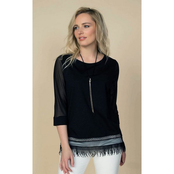 Passioni 3/4-Arm-Shirt mit Fransen