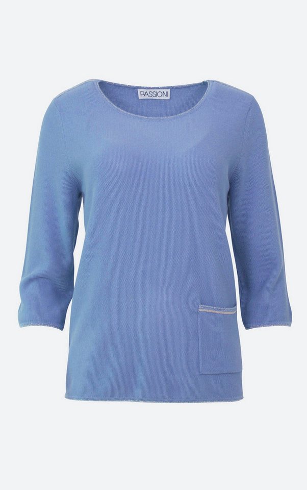 Passioni Ajourpullover Rundhalspullover mit Glitzerdetails – Bild 2 von 4