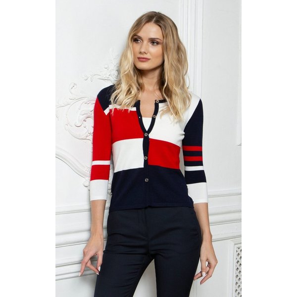 Passioni Cardigan im Color Block-Design