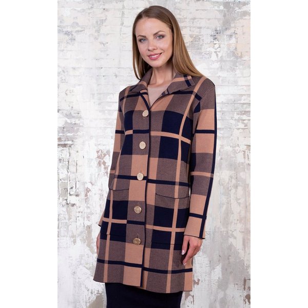 Passioni Cardigan Lang mit Karomuster