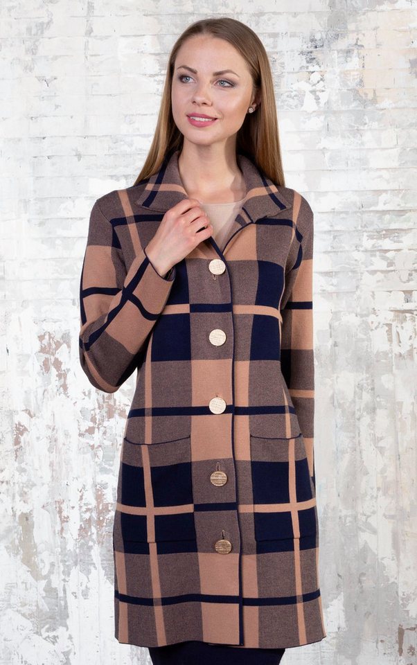 Passioni Cardigan Lang mit Karomuster – Bild 2 von 2