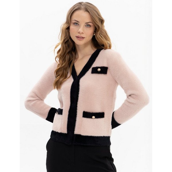 Passioni Cardigan mit Kontrastdetails