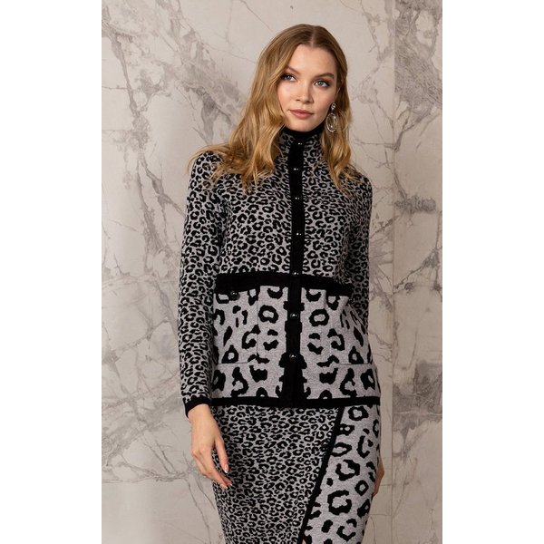 Passioni Cardigan mit Leoparden-Muster
