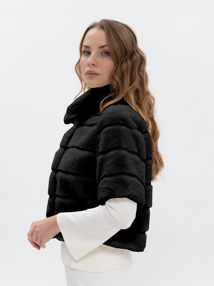 Passioni Fellimitatjacke Cropped 3/4 Arm – Bild 2 von 2