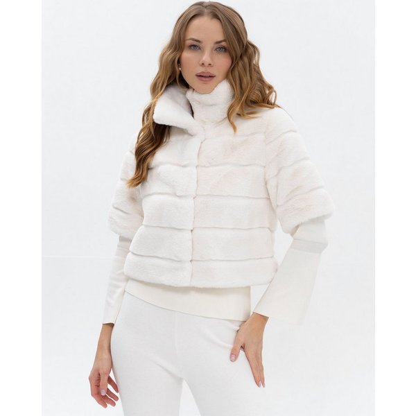 Passioni Fellimitatjacke Cropped 3/4 Arm