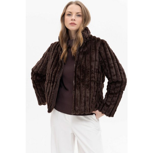 Passioni Fellimitatjacke in Stepp-Optik