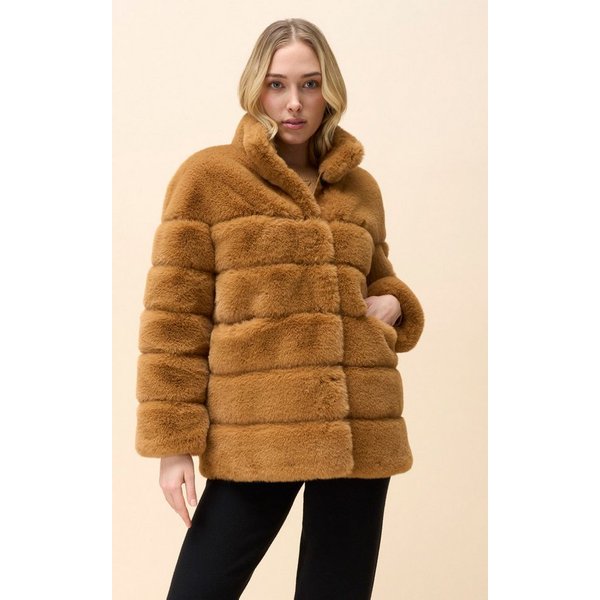 Passioni Fellimitatjacke Regular Fit mit Steppoptik