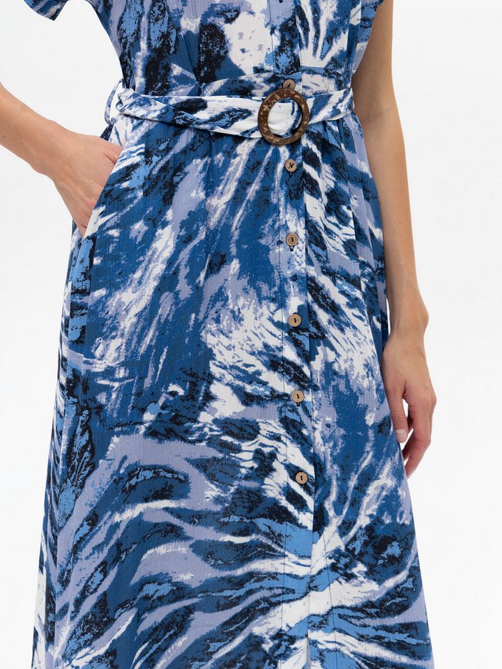 Passioni Hemdblusenkleid mit abstraktem Print Hemdblusenkleid mit kurzen Ärmeln und abstraktem Print – Bild 5 von 5