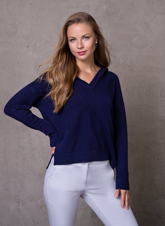 Passioni Kapuzenpullover in Boxy-Form mit V-Ausschnitt – Bild 2 von 3