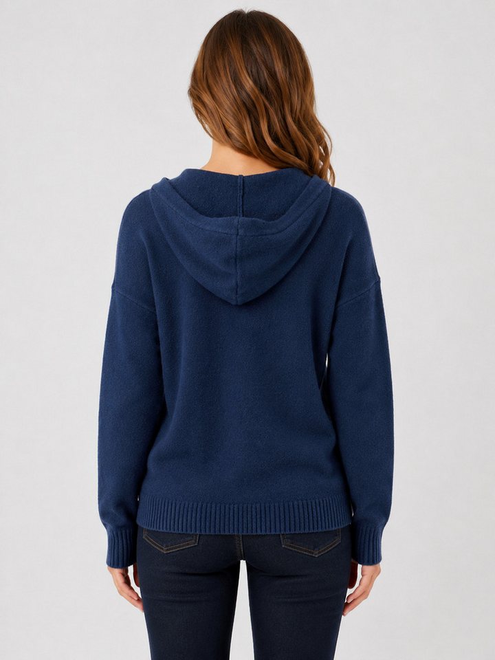 Passioni Kapuzenpullover in Boxy-Form mit V-Ausschnitt – Bild 3 von 3