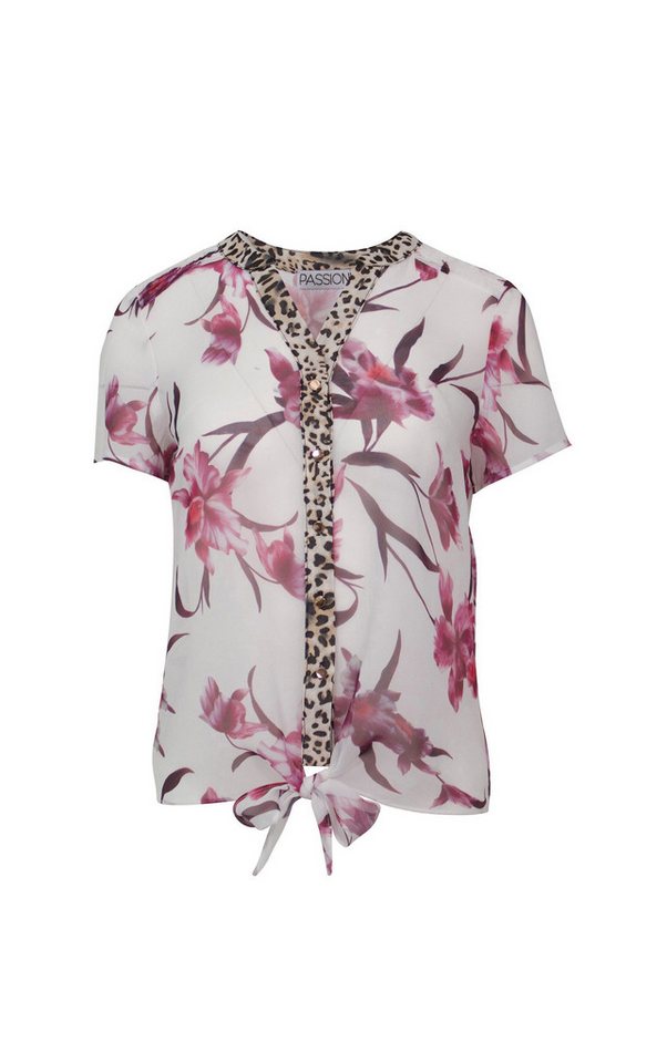 Passioni Kurzarmbluse Bluse mit Leodetails und floralem Print – Bild 2 von 2