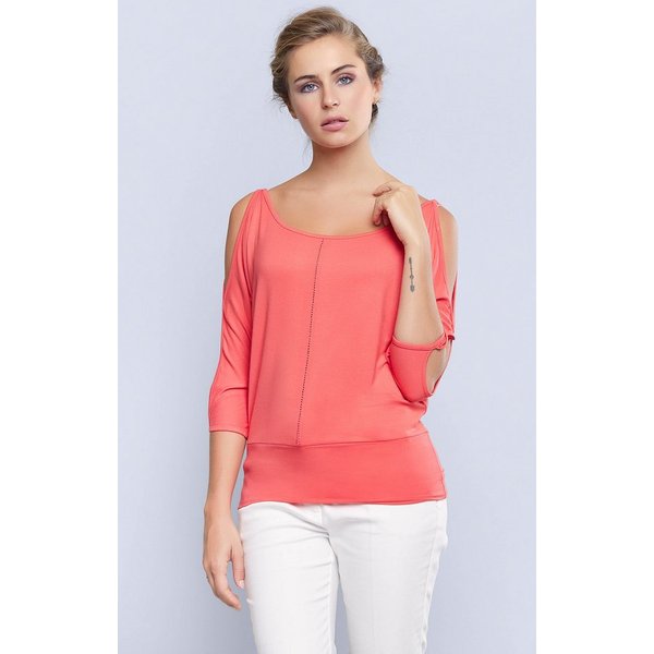 Passioni Langarmshirt mit Schlitzen an den Ärmeln